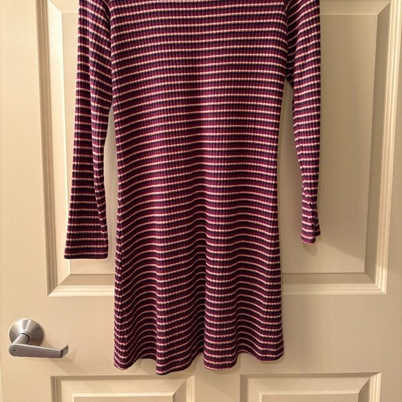 American Eagle Maroon Striped Sweater Dress - Picture 5 of 6
